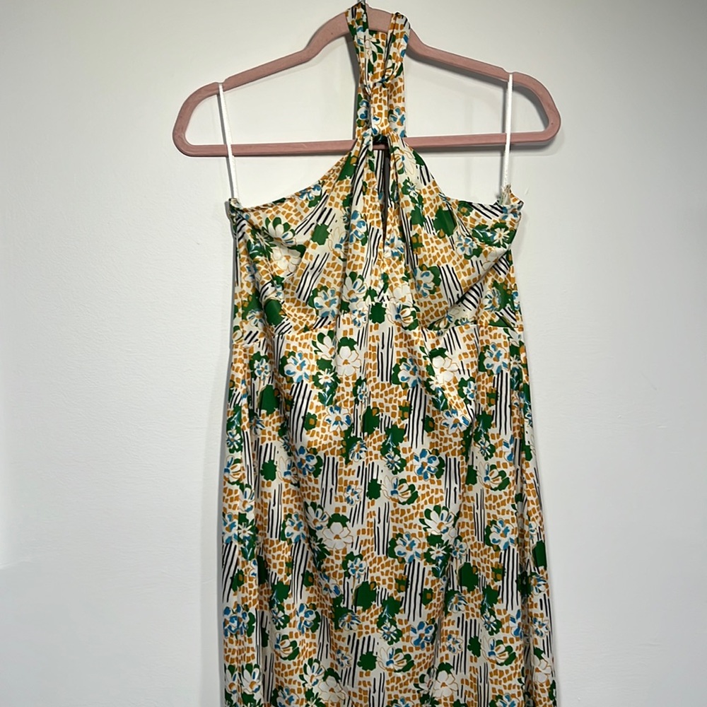 Zara silk flower print dress sz L